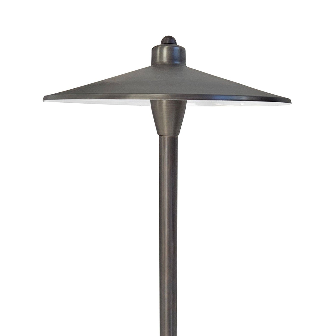 Outdoor Landscape Lighting LED 12V Low Voltage PL79B G4 Solid Brass Large Mushroom Hat Path Light - Light Bronze Finish Low Voltage Landscape Lighting