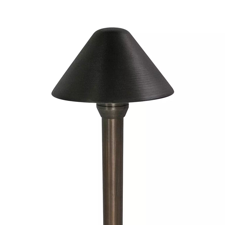 Outdoor Landscape Lighting LED 12V Low Voltage PL80B G4 Solid Brass Mushroom Hat Path Light - Light Bronze Finish Low Voltage Landscape Lighting