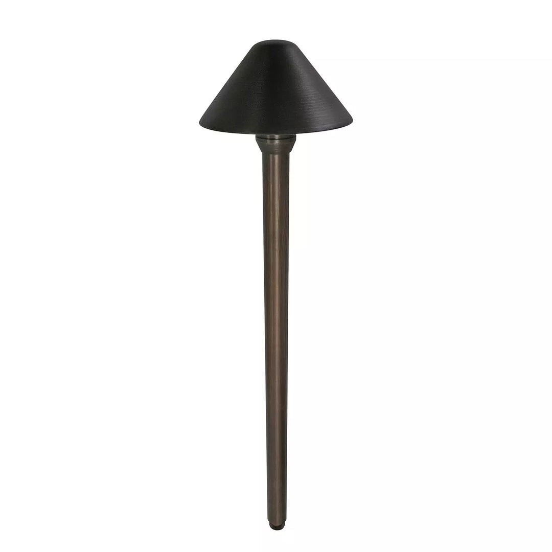 Outdoor Landscape Lighting LED 12V Low Voltage PL80B G4 Solid Brass Mushroom Hat Path Light - Light Bronze Finish Low Voltage Landscape Lighting