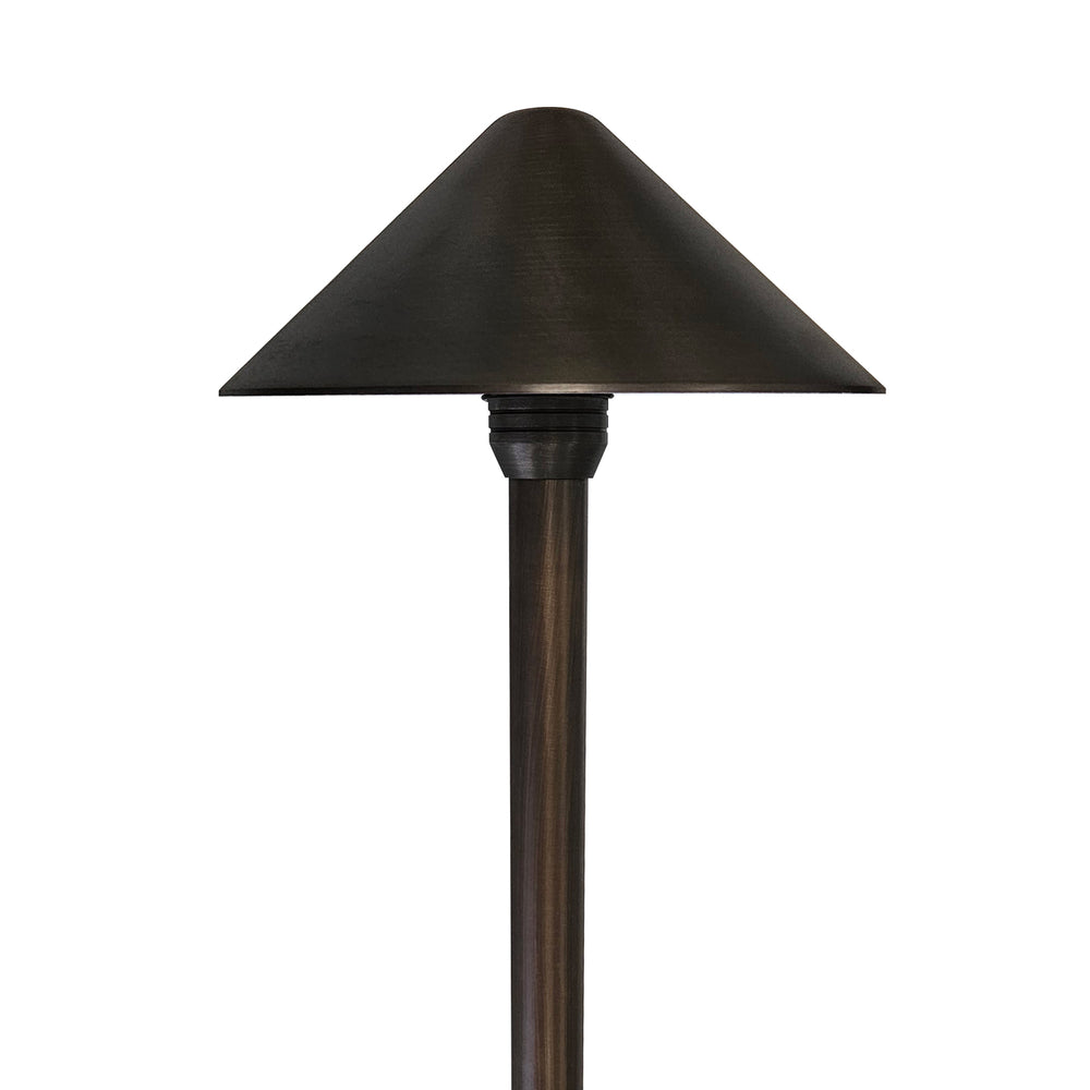 Outdoor Landscape Lighting LED 12V Low Voltage PL81B G4 Solid Brass Mushroom Hat Path Light - Light Bronze Finish Low Voltage Landscape Lighting