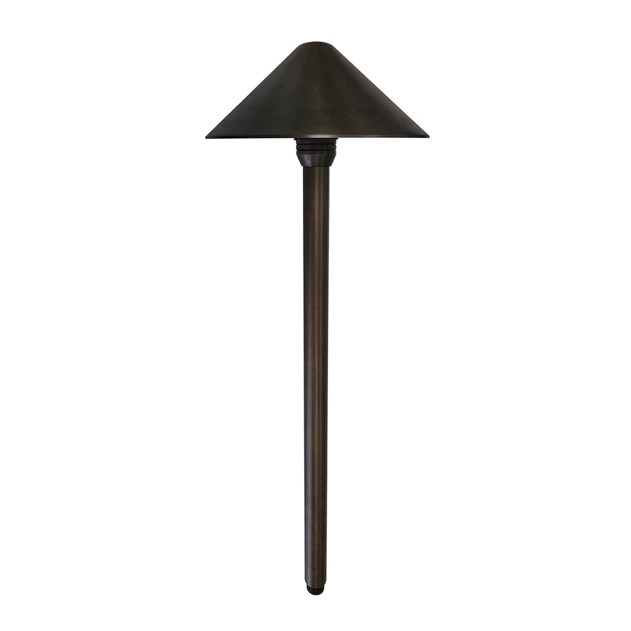 Outdoor Landscape Lighting LED 12V Low Voltage PL81B G4 Solid Brass Mushroom Hat Path Light - Light Bronze Finish Low Voltage Landscape Lighting