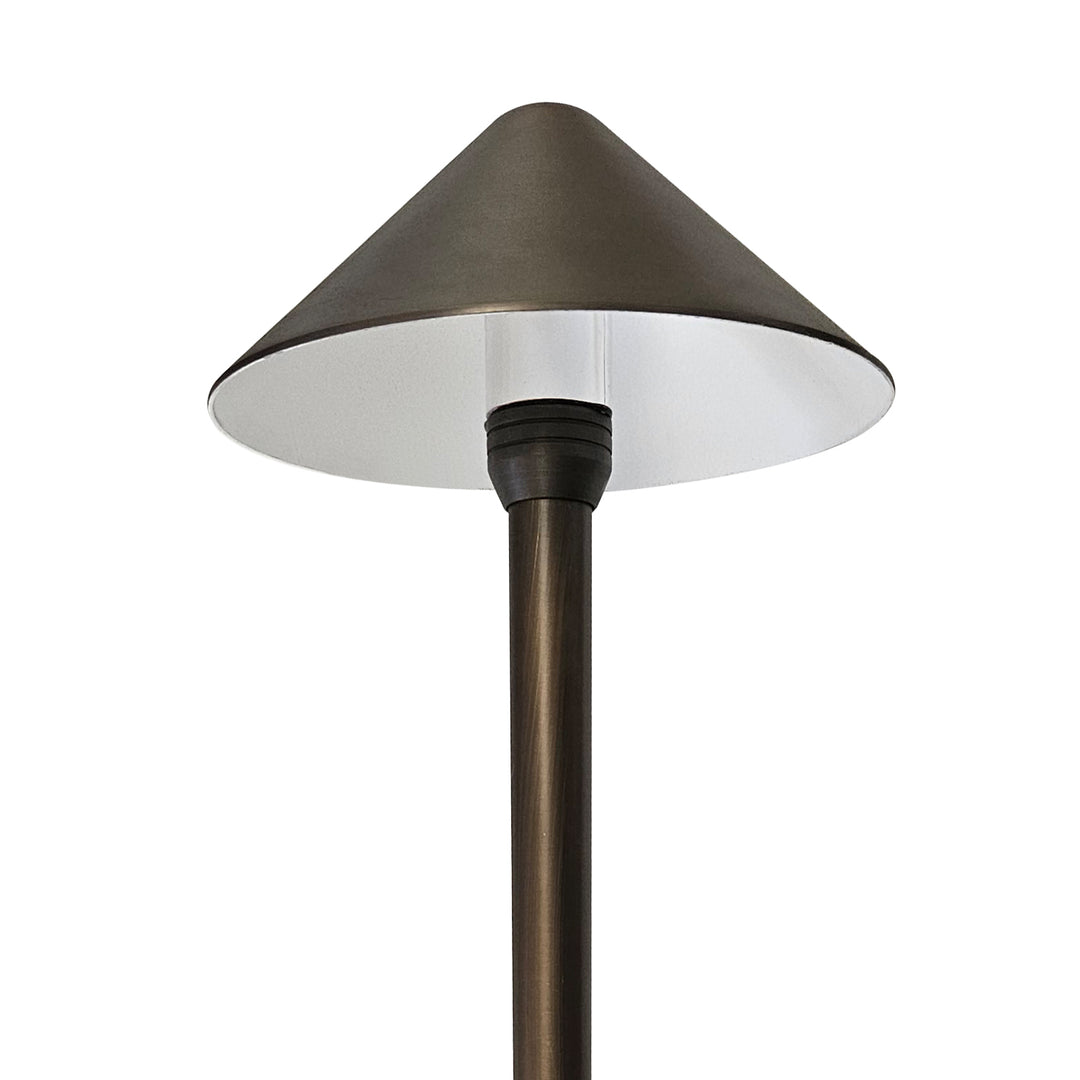 Outdoor Landscape Lighting LED 12V Low Voltage PL81B G4 Solid Brass Mushroom Hat Path Light - Light Bronze Finish Low Voltage Landscape Lighting