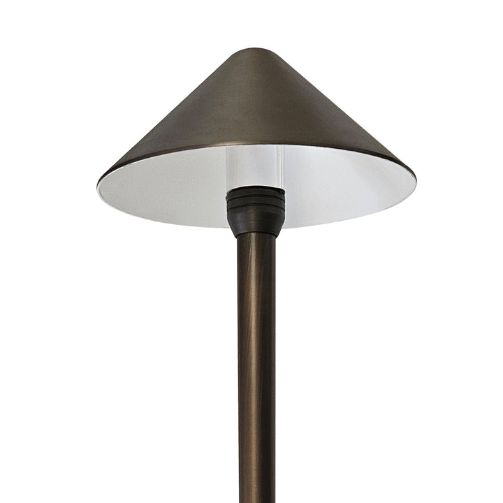Outdoor Landscape Lighting LED 12V Low Voltage PL81B G4 Solid Brass Mushroom Hat Path Light - Light Bronze Finish Low Voltage Landscape Lighting