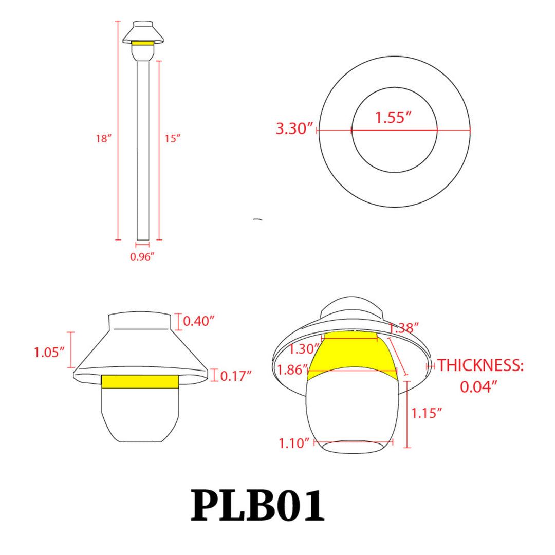 Outdoor Landscape Lighting LED 12V Low Voltage PLB01 Cast Brass Path Light | Low Voltage Landscape Light Lamp Ready G4 Socket
