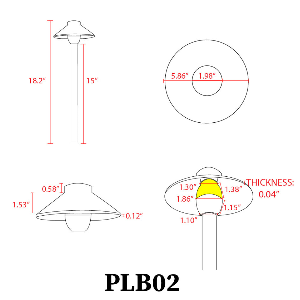 Outdoor Landscape Lighting LED 12V Low Voltage PLB02 Clear Lens Cast Brass Path Light | 12V Low Voltage Landscape Light Lamp Ready G4 Socket