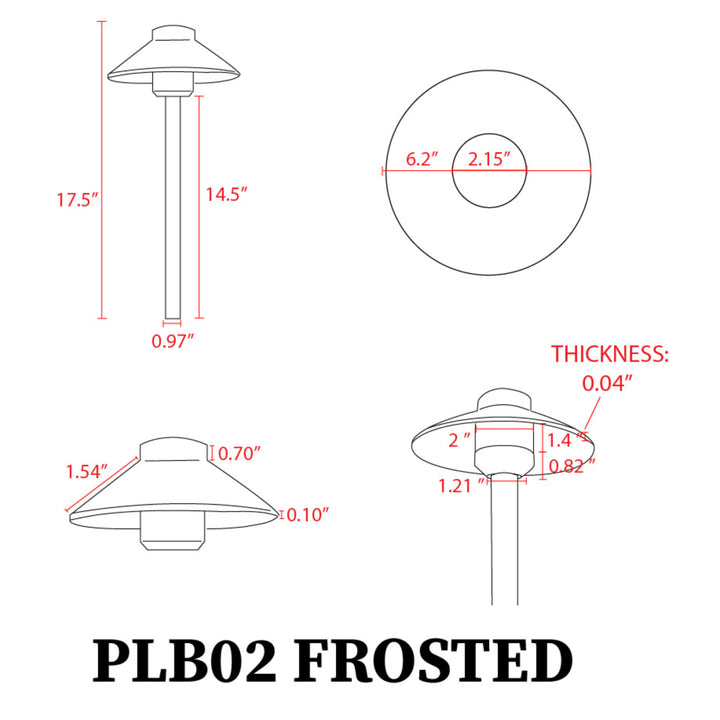 Outdoor Landscape Lighting LED 12V Low Voltage PLB02 Frosted Lens Cast Brass Path Light | 12V Low Voltage Landscape Light Lamp Ready G4 Socket