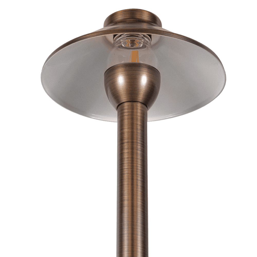 Outdoor Landscape Lighting LED 12V Low Voltage PLB02 Clear Lens Cast Brass Path Light | 12V Low Voltage Landscape Light Lamp Ready G4 Socket
