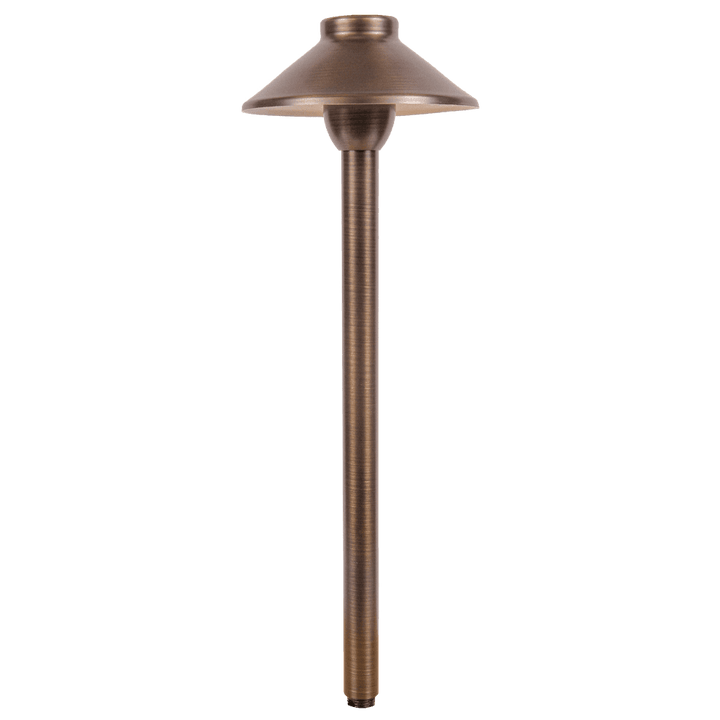 Outdoor Landscape Lighting LED 12V Low Voltage PLB02 Clear Lens Cast Brass Path Light | 12V Low Voltage Landscape Light Lamp Ready G4 Socket Natural Brass