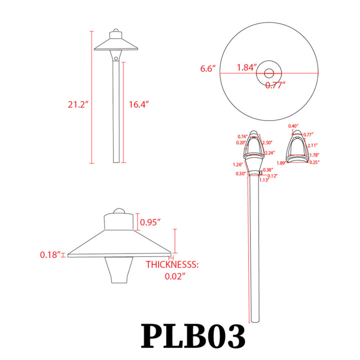Outdoor Landscape Lighting LED 12V Low Voltage PLB03 Cast Brass Path Light | 12V Low Voltage Landscape Light Lamp Ready G4 Socket