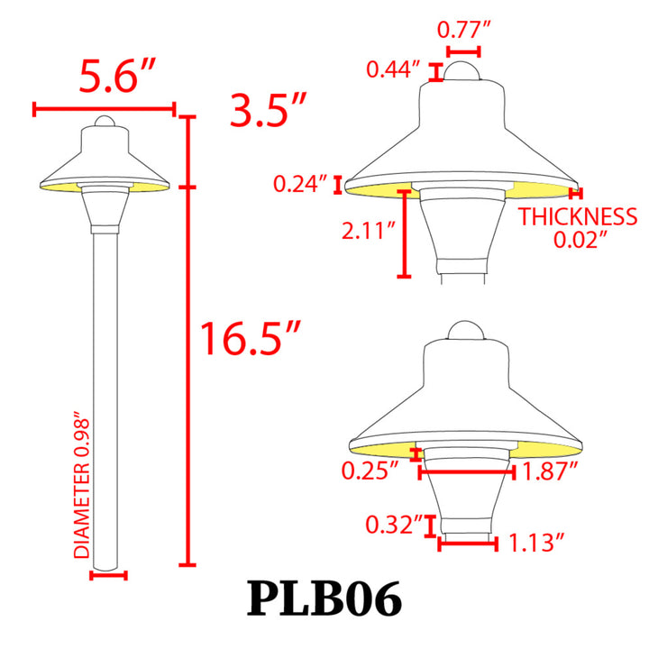 Outdoor Landscape Lighting LED 12V Low Voltage PLB06 4x/8x/12x Package 12V G4 Snub Low Voltage Heavy Duty Cast Brass Outdoor LED Pathway Light with G4 3W 3000K Bulb