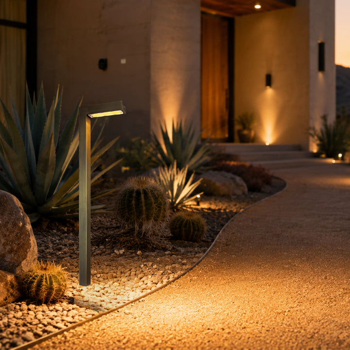 Outdoor Landscape Lighting LED 12V Low Voltage PLB07 Cast Brass Path Light | 3W 3000K Warm White Integrated LED 12V Low Voltage Landscape Light
