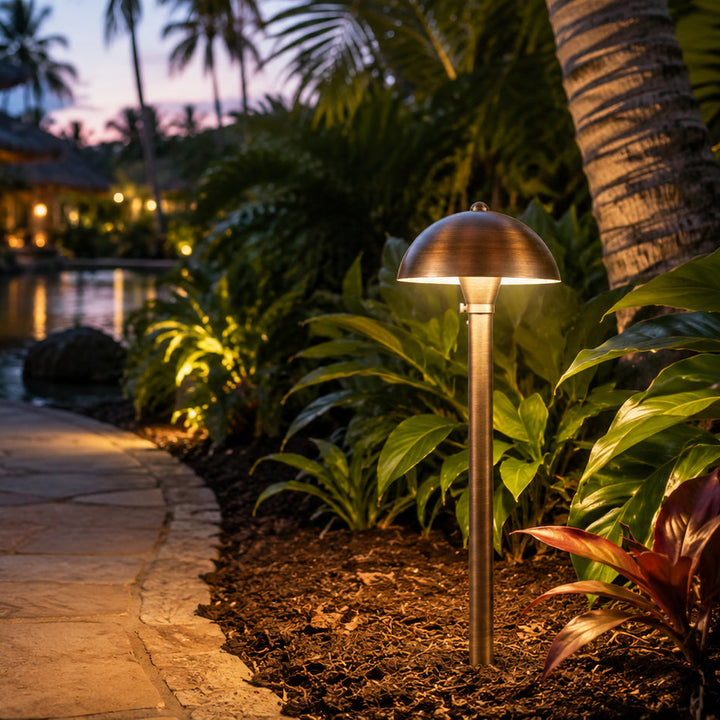 Outdoor Landscape Lighting LED 12V Low Voltage PLB08 Cast Brass Path Light | 12V Low Voltage Landscape Light Lamp Ready G4 Socket