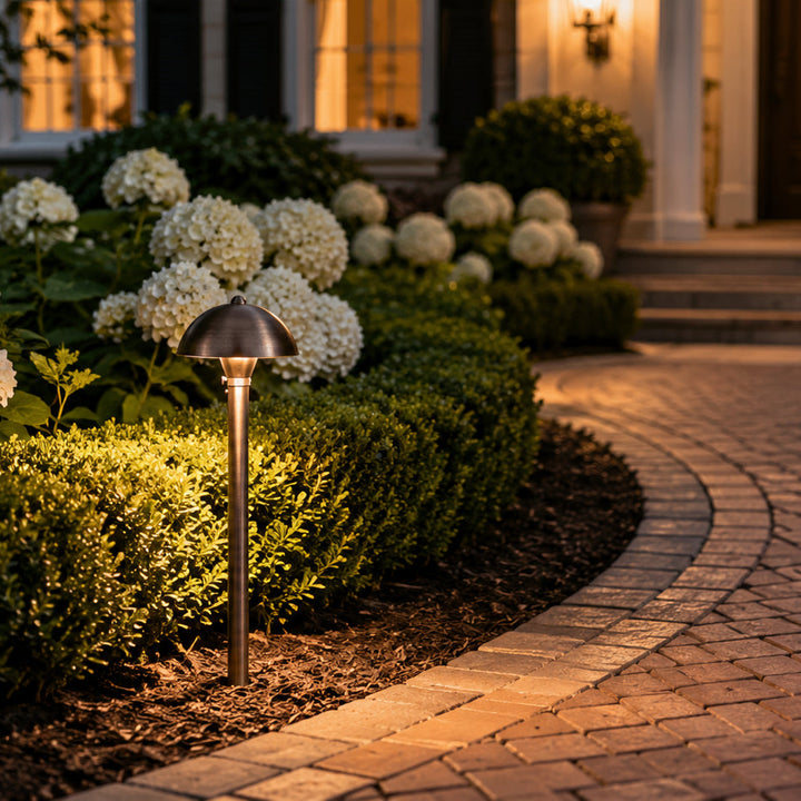 Outdoor Landscape Lighting LED 12V Low Voltage PLB08 Cast Brass Path Light | 12V Low Voltage Landscape Light Lamp Ready G4 Socket