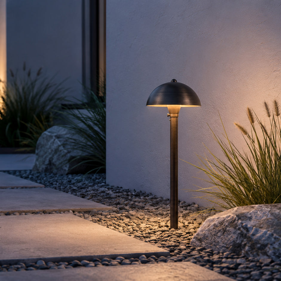 Outdoor Landscape Lighting LED 12V Low Voltage PLB08 Cast Brass Path Light | 12V Low Voltage Landscape Light Lamp Ready G4 Socket