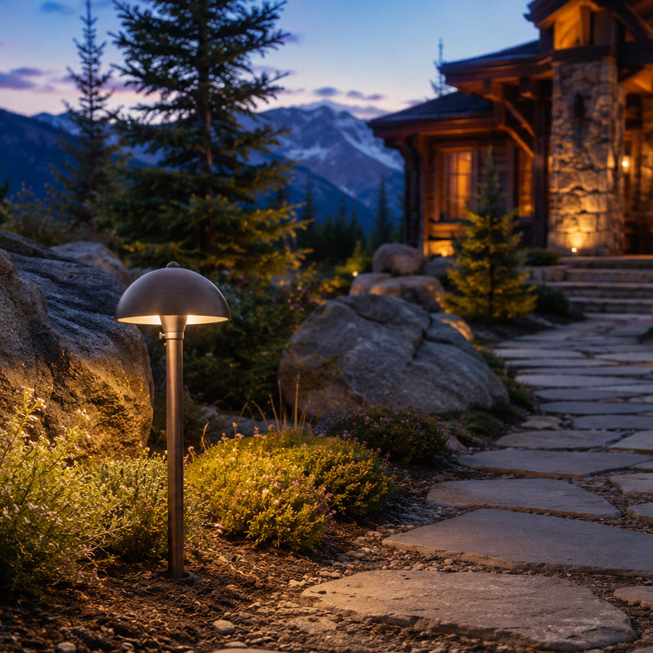 Outdoor Landscape Lighting LED 12V Low Voltage PLB08 Cast Brass Path Light | 12V Low Voltage Landscape Light Lamp Ready G4 Socket