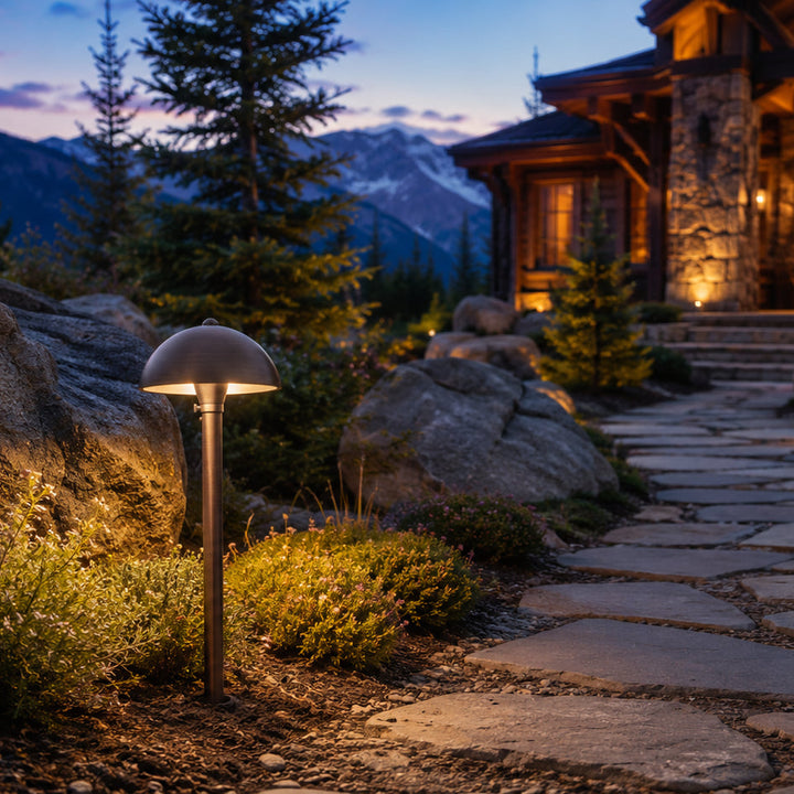 Outdoor Landscape Lighting LED 12V Low Voltage PLB08 Cast Brass Path Light | 12V Low Voltage Landscape Light Lamp Ready G4 Socket