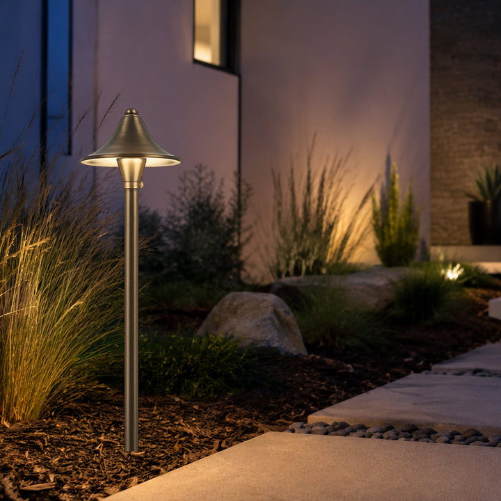 Outdoor Landscape Lighting LED 12V Low Voltage PLB09 Cast Brass Path Light | 12V Low Voltage Landscape Light Lamp Ready G4 Socket