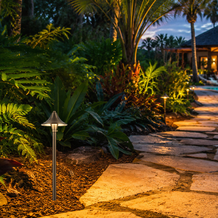 Outdoor Landscape Lighting LED 12V Low Voltage PLB09 Cast Brass Path Light | 12V Low Voltage Landscape Light Lamp Ready G4 Socket