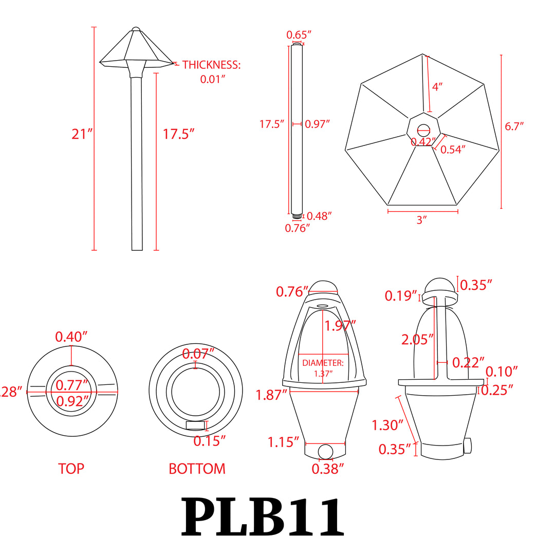 Outdoor Landscape Lighting LED 12V Low Voltage PLB11 Cast Brass Path Light | 12V Low Voltage Landscape Light Lamp Ready G4 Socket