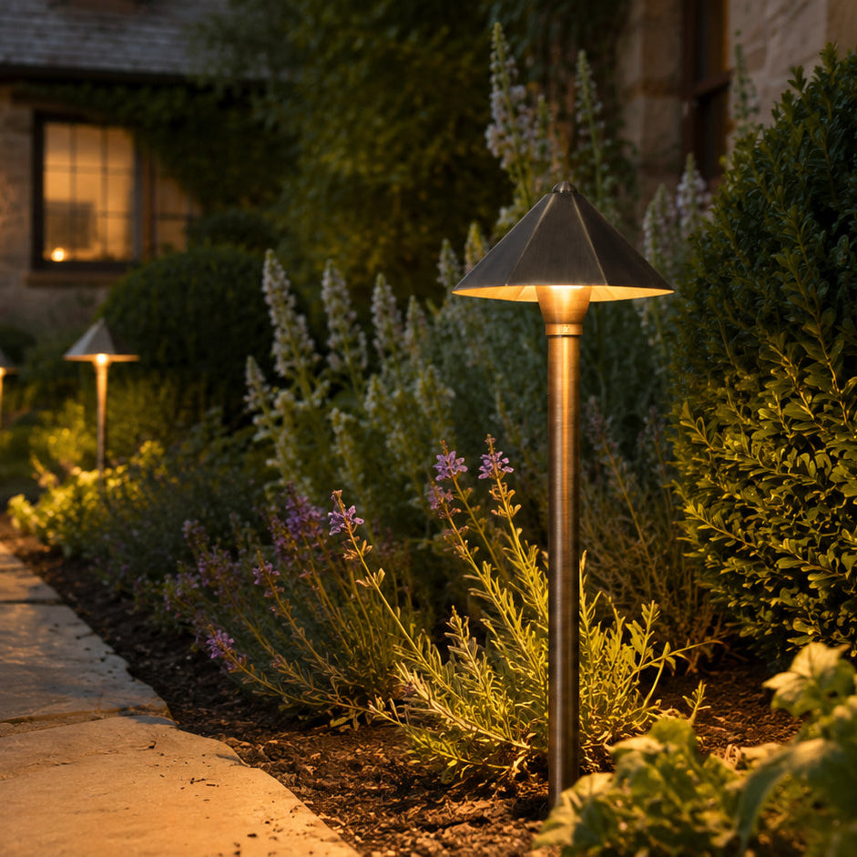Outdoor Landscape Lighting LED 12V Low Voltage PLB11 Cast Brass Path Light | 12V Low Voltage Landscape Light Lamp Ready G4 Socket