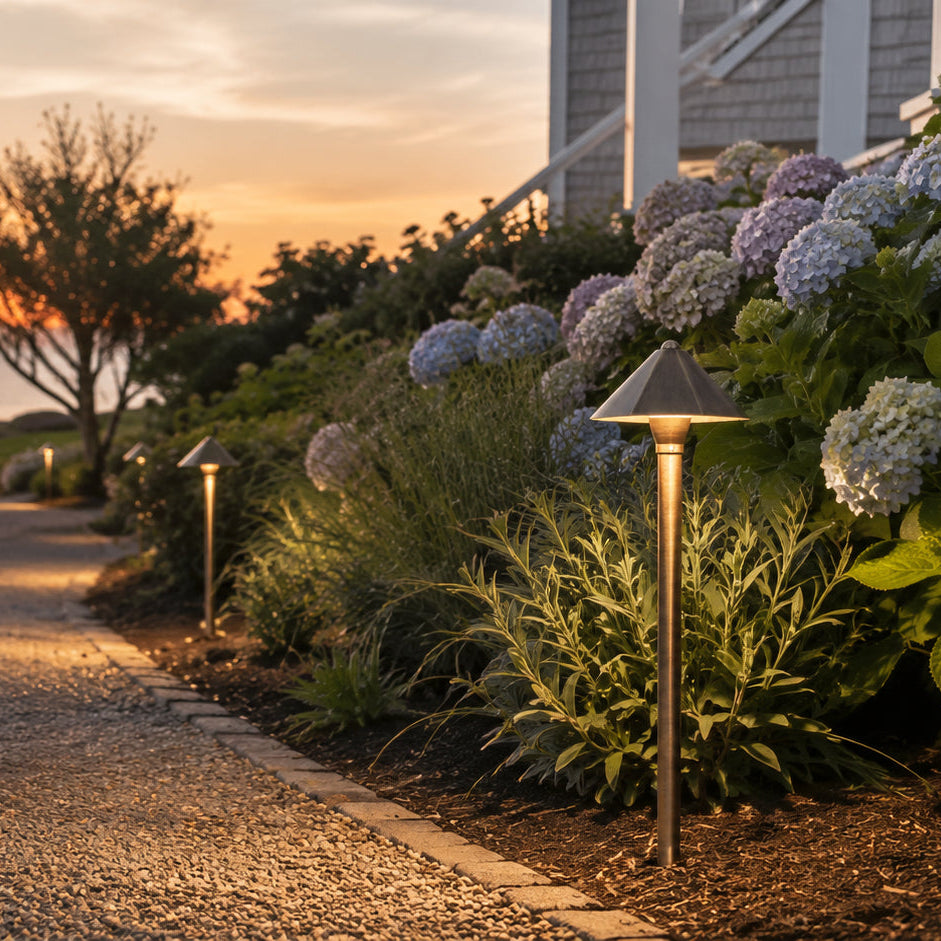 Outdoor Landscape Lighting LED 12V Low Voltage PLB11 Cast Brass Path Light | 12V Low Voltage Landscape Light Lamp Ready G4 Socket