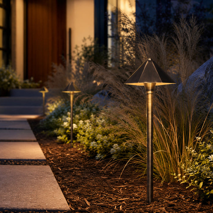 Outdoor Landscape Lighting LED 12V Low Voltage PLB11 Cast Brass Path Light | 12V Low Voltage Landscape Light Lamp Ready G4 Socket