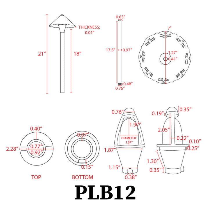 Outdoor Landscape Lighting LED 12V Low Voltage PLB12 Cast Brass Path Light | 12V Low Voltage Landscape Light Lamp Ready G4 Socket