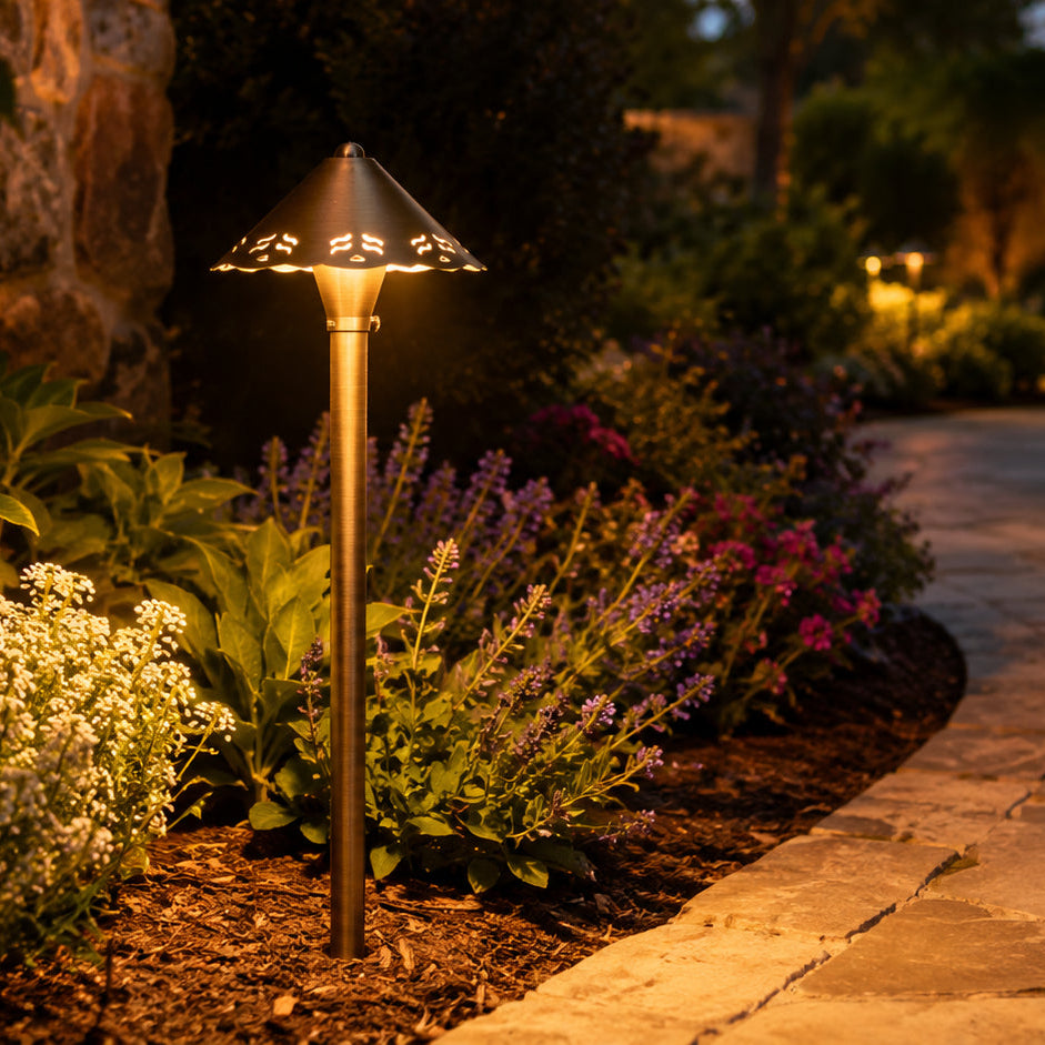Outdoor Landscape Lighting LED 12V Low Voltage PLB12 Cast Brass Path Light | 12V Low Voltage Landscape Light Lamp Ready G4 Socket