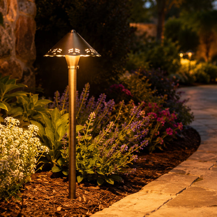 Outdoor Landscape Lighting LED 12V Low Voltage PLB12 Cast Brass Path Light | 12V Low Voltage Landscape Light Lamp Ready G4 Socket