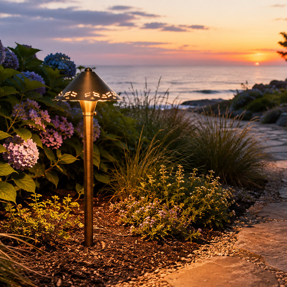Outdoor Landscape Lighting LED 12V Low Voltage PLB12 Cast Brass Path Light | 12V Low Voltage Landscape Light Lamp Ready G4 Socket