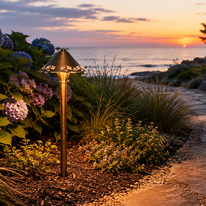 Outdoor Landscape Lighting LED 12V Low Voltage PLB12 Cast Brass Path Light | 12V Low Voltage Landscape Light Lamp Ready G4 Socket