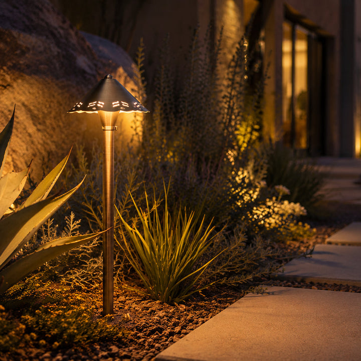 Outdoor Landscape Lighting LED 12V Low Voltage PLB12 Cast Brass Path Light | 12V Low Voltage Landscape Light Lamp Ready G4 Socket