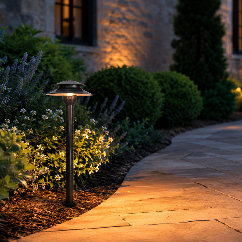 Outdoor Landscape Lighting LED 12V Low Voltage PLB13 Cast Brass Path Light | 12V Low Voltage Landscape Light Lamp Ready G4 Socket