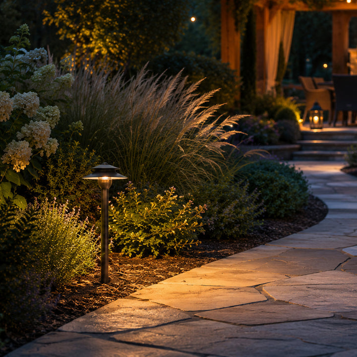 Outdoor Landscape Lighting LED 12V Low Voltage PLB13 Cast Brass Path Light | 12V Low Voltage Landscape Light Lamp Ready G4 Socket