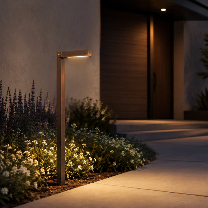 Outdoor Landscape Lighting LED 12V Low Voltage PLB14 Cast Brass Path Light | 3W 3000K Warm White Integrated LED 12V Low Voltage Landscape Light