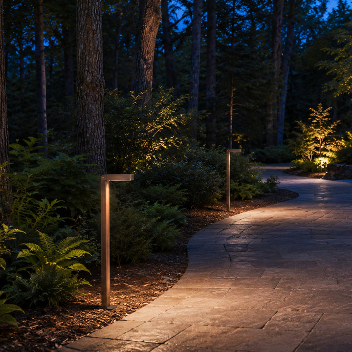Outdoor Landscape Lighting LED 12V Low Voltage PLB14 Cast Brass Path Light | 3W 3000K Warm White Integrated LED 12V Low Voltage Landscape Light