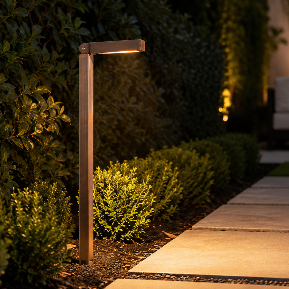 Outdoor Landscape Lighting LED 12V Low Voltage PLB14 Cast Brass Path Light | 3W 3000K Warm White Integrated LED 12V Low Voltage Landscape Light