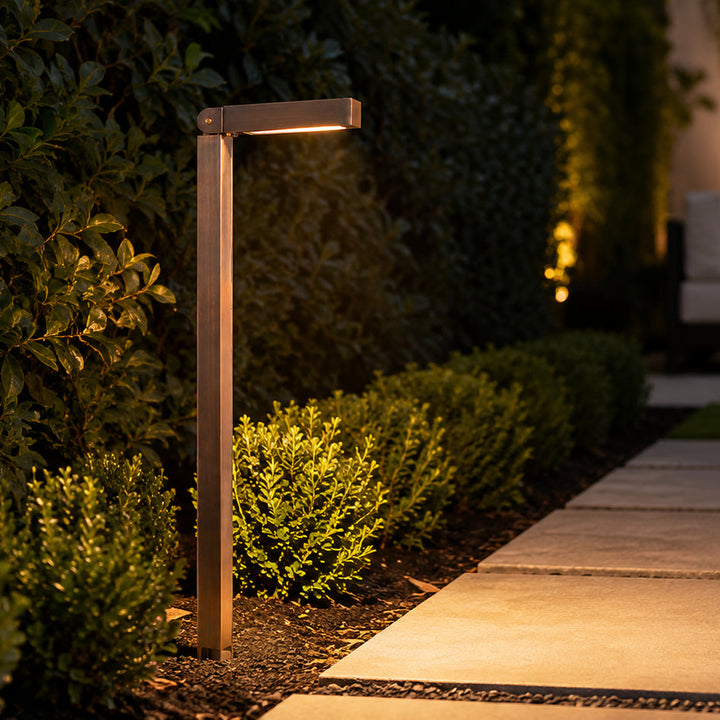 Outdoor Landscape Lighting LED 12V Low Voltage PLB14 Cast Brass Path Light | 3W 3000K Warm White Integrated LED 12V Low Voltage Landscape Light