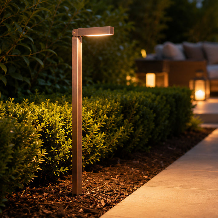 Outdoor Landscape Lighting LED 12V Low Voltage PLB14 Cast Brass Path Light | 3W 3000K Warm White Integrated LED 12V Low Voltage Landscape Light