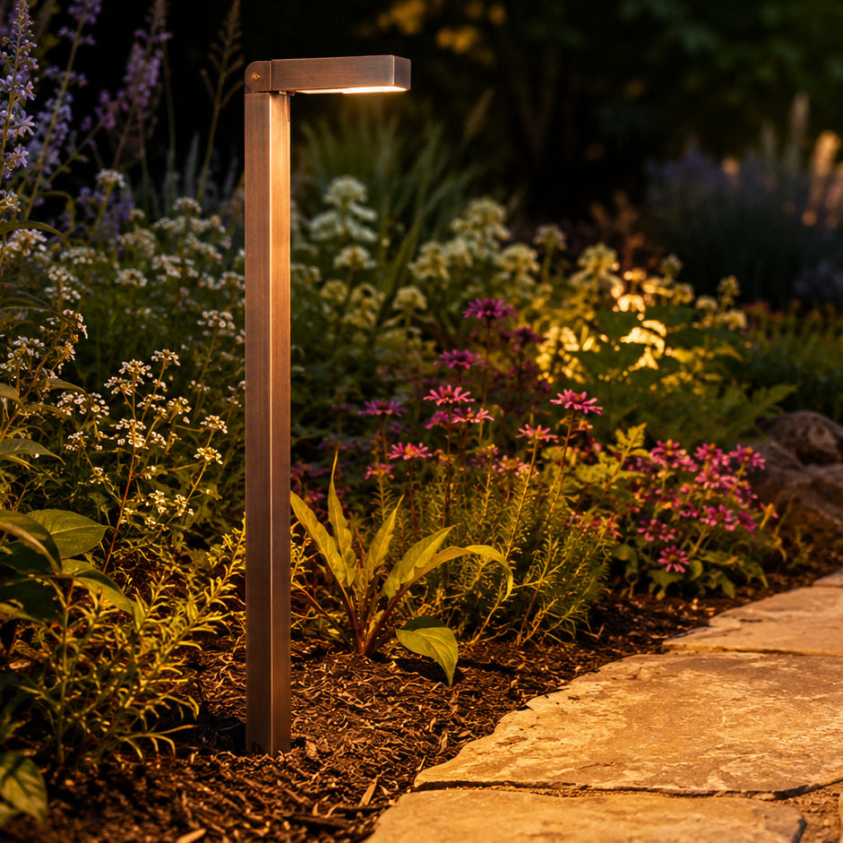 Outdoor Landscape Lighting LED 12V Low Voltage PLB14 Cast Brass Path Light | 3W 3000K Warm White Integrated LED 12V Low Voltage Landscape Light