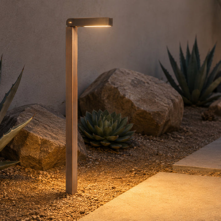 Outdoor Landscape Lighting LED 12V Low Voltage PLB14 Cast Brass Path Light | 3W 3000K Warm White Integrated LED 12V Low Voltage Landscape Light