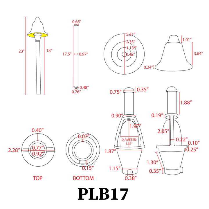 Outdoor Landscape Lighting LED 12V Low Voltage PLB17 Cast Brass LED Bell Shaped Lamp Ready 12V Low Voltage Pathway Outdoor Landscape Lighting Fixture Lamp Ready G4 Socket