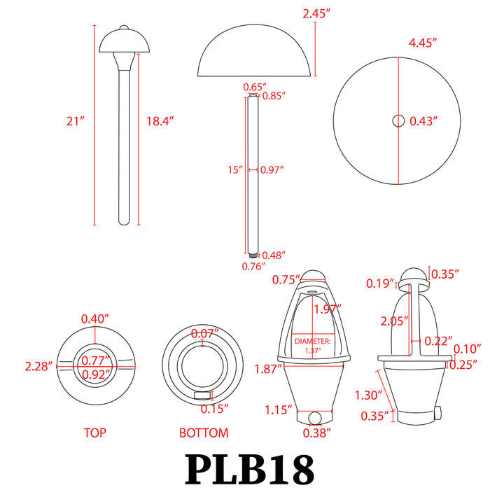 Outdoor Landscape Lighting LED 12V Low Voltage PLB18 Cast Brass LED Mini Globe Lamp Ready 12V Low Voltage Pathway Outdoor Landscape Lighting Fixture Lamp Ready G4 Socket