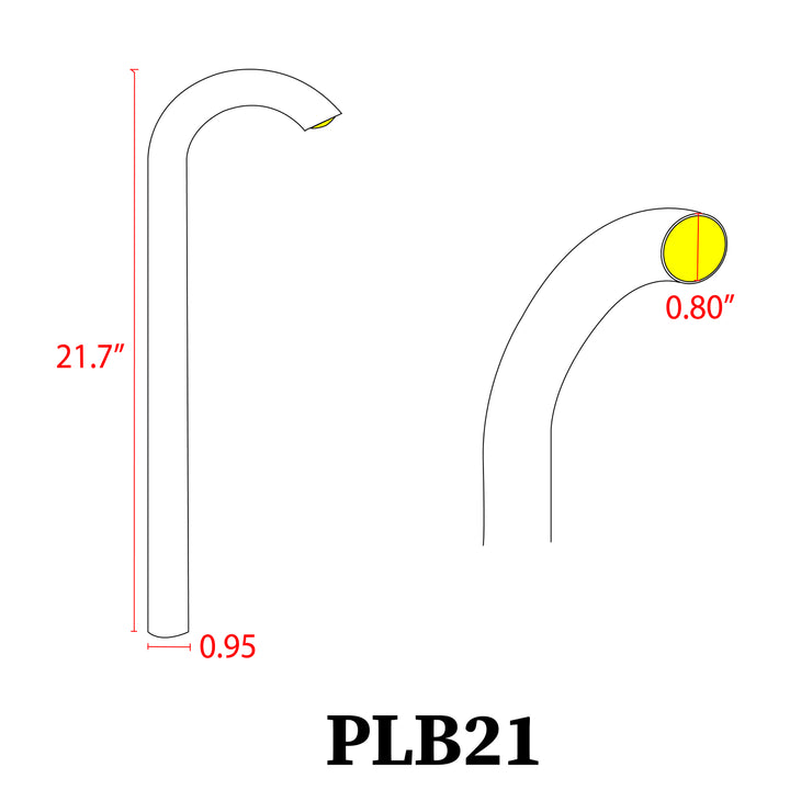 Outdoor Landscape Lighting LED 12V Low Voltage PLB21 Cast Brass 3W 3000K Warm White Integrated LED Cane Style Curved 12V Low Voltage Pathway Light