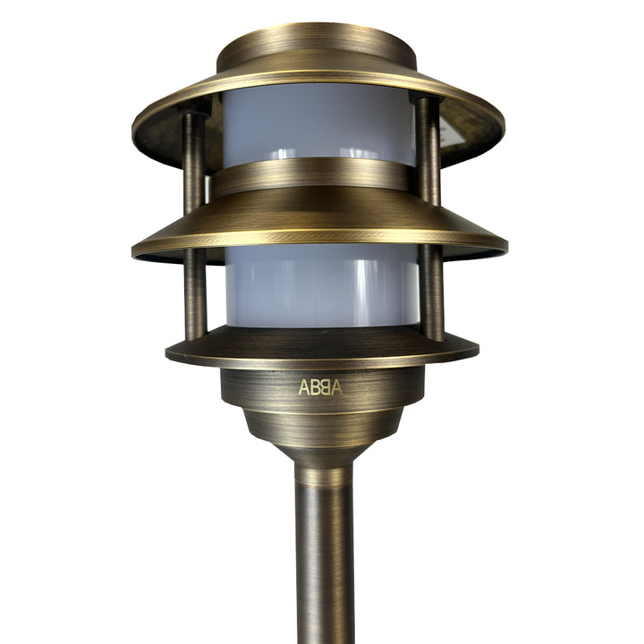 Outdoor Landscape Lighting LED 12V Low Voltage PLB22 4x/8x/12x Package Cast Brass Pagoda LED 12V Low Voltage Pathway Outdoor Lighting Landscape Fixture with G4 3W 3000K Bulb