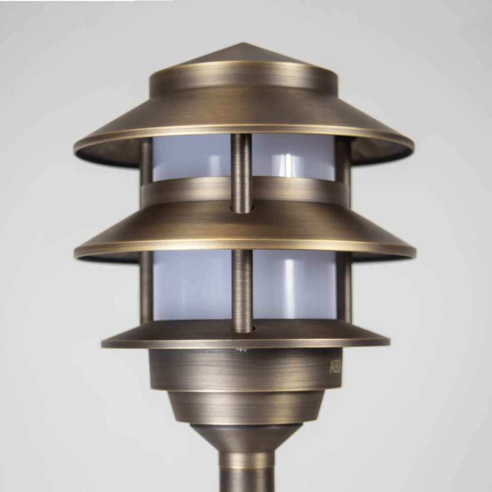 Outdoor Landscape Lighting LED 12V Low Voltage PLB22 Cast Brass Pagoda LED 12V Low Voltage Pathway Outdoor Lighting Landscape Fixture Lamp Ready G4 Socket