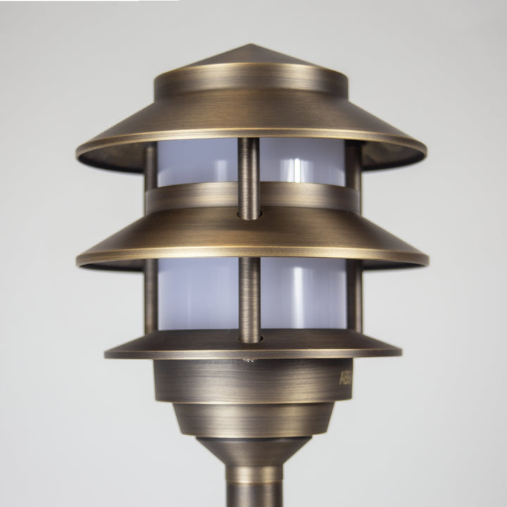 Outdoor Landscape Lighting LED 12V Low Voltage PLB22 Cast Brass Pagoda LED 12V Low Voltage Pathway Outdoor Lighting Landscape Fixture Lamp Ready G4 Socket