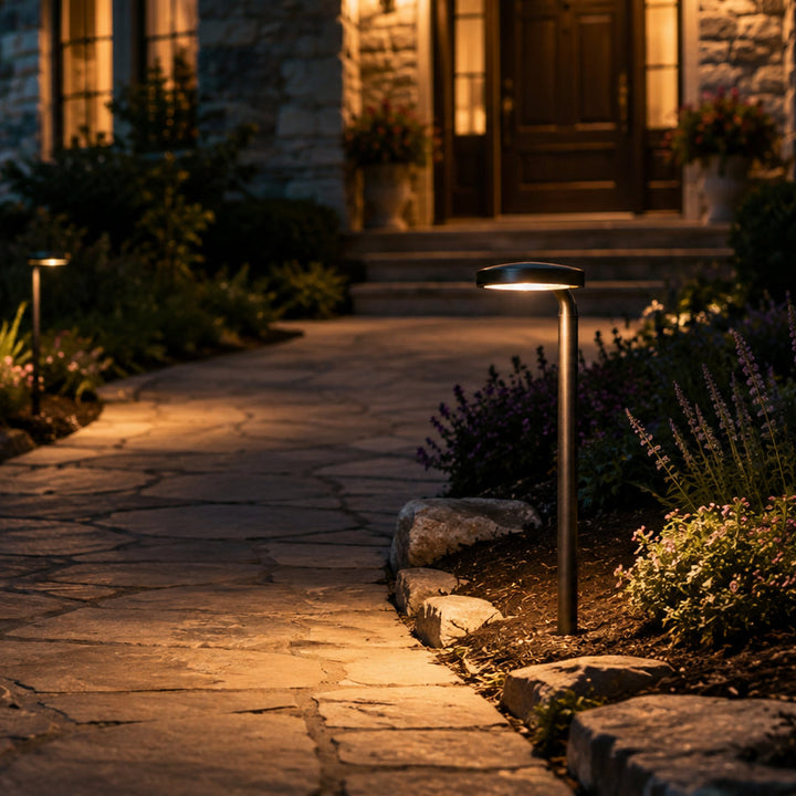 PLB27 4W 3000K  Integrated LED Outdoor Garden Pathway Light | 12V Low Voltage Brass Path Light