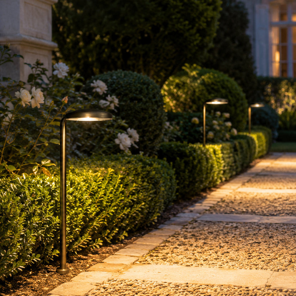 PLB27 4W 3000K  Integrated LED Outdoor Garden Pathway Light | 12V Low Voltage Brass Path Light