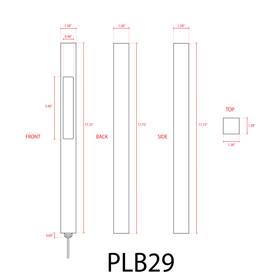 Outdoor Landscape Lighting LED 12V Low Voltage PLB29 Outdoor Garden Square Bollard Pathway Light | 12V Low Voltage Brass Path Light Lamp Ready G4 Socket